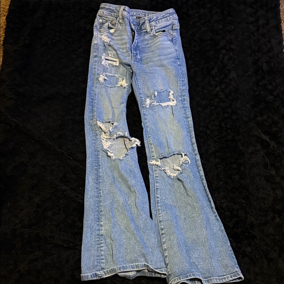 American Eagle Outfitters Denim - American Eagle Outfitters Light Blue Distressed Flare Jeans